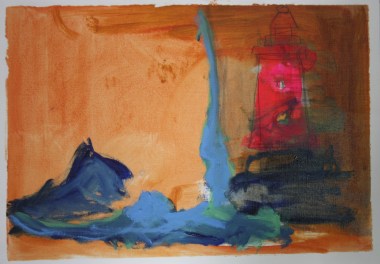 'Gnome world' 2014 A2 Oil paint, acrylic paint and pencil on paper 