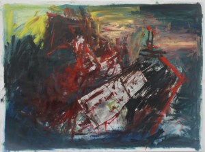 'Medusa 6' Oil paint, newspaper and charcoal on paper