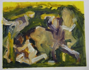 'Picasso Transcription 2' Oil paint on paper