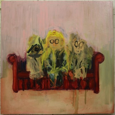 'The bus schedule at the edge of the land' 60cm x 60cm Oil paint on board